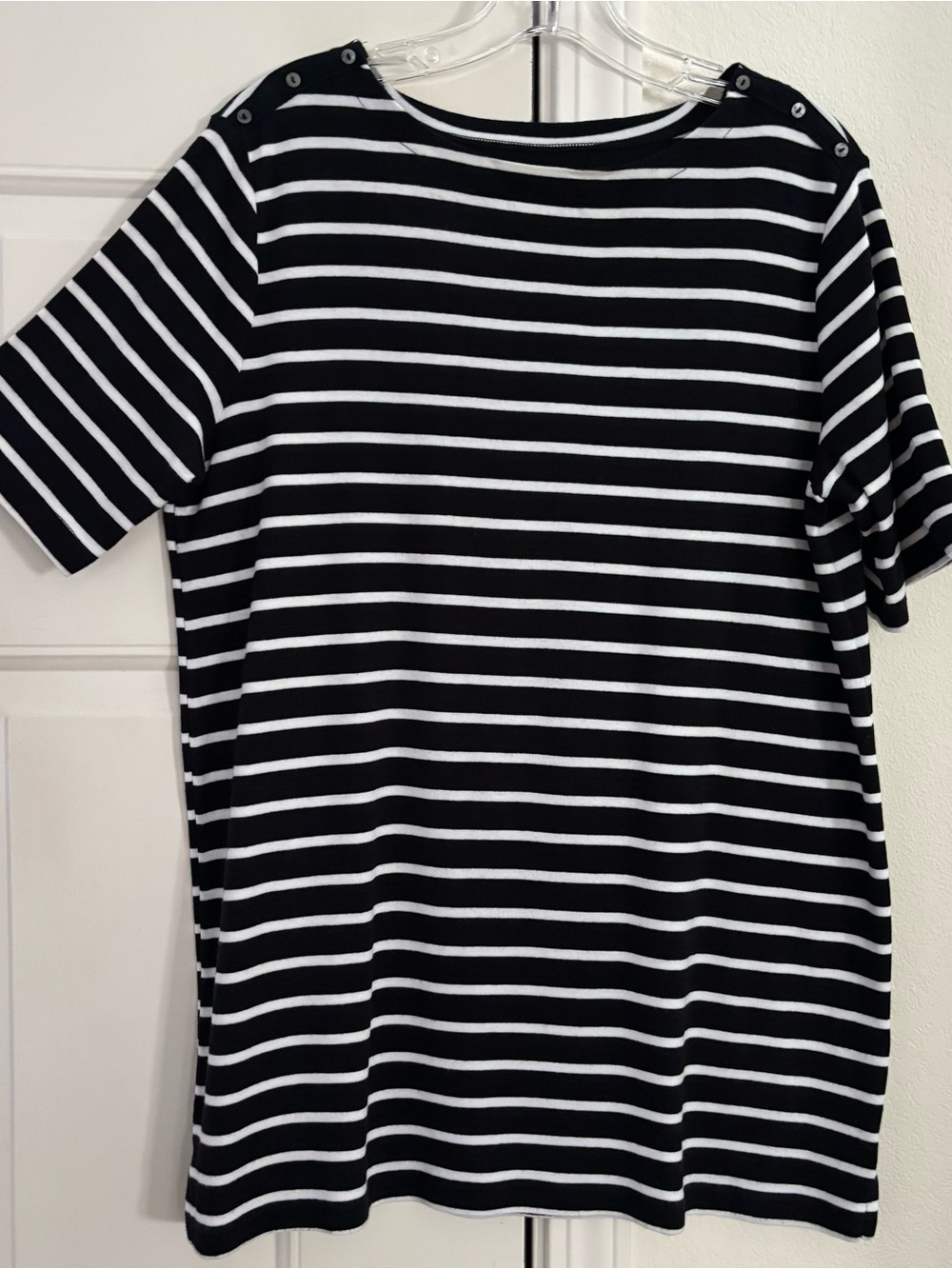 Vintage White Stag Black and White Striped Short Sleeve Tee